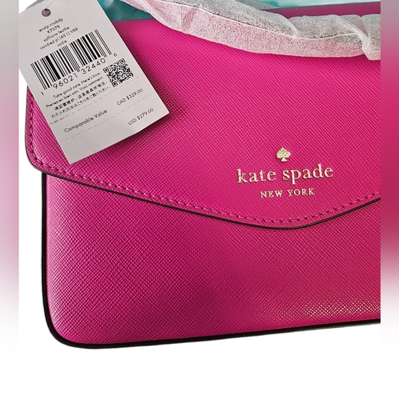 Kate Spade Sadie Envelope Saffiano Leather Crossbody ~ Candied Plum Pink (NWT) - Picture 5 of 5